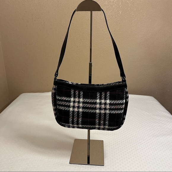 Talbots tartan wool tweed hobo - Picture 5 of 13